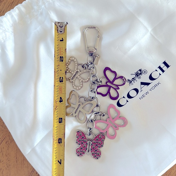 Coach Key Fob Purse Charm Crystal Butterflies - Picture 4 of 4